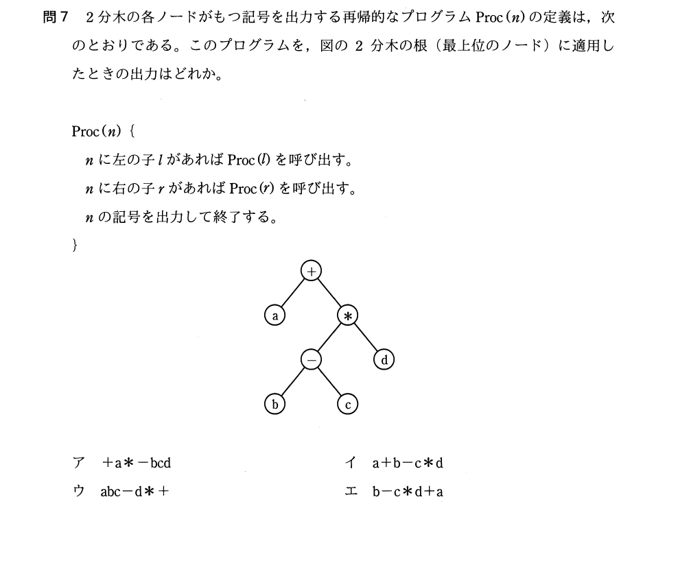 過去問（2分木の再帰走査）